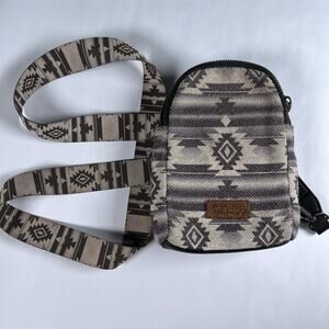 Wrangler Ladies Aztec Print Crossbody Black Sling Chest Bag
